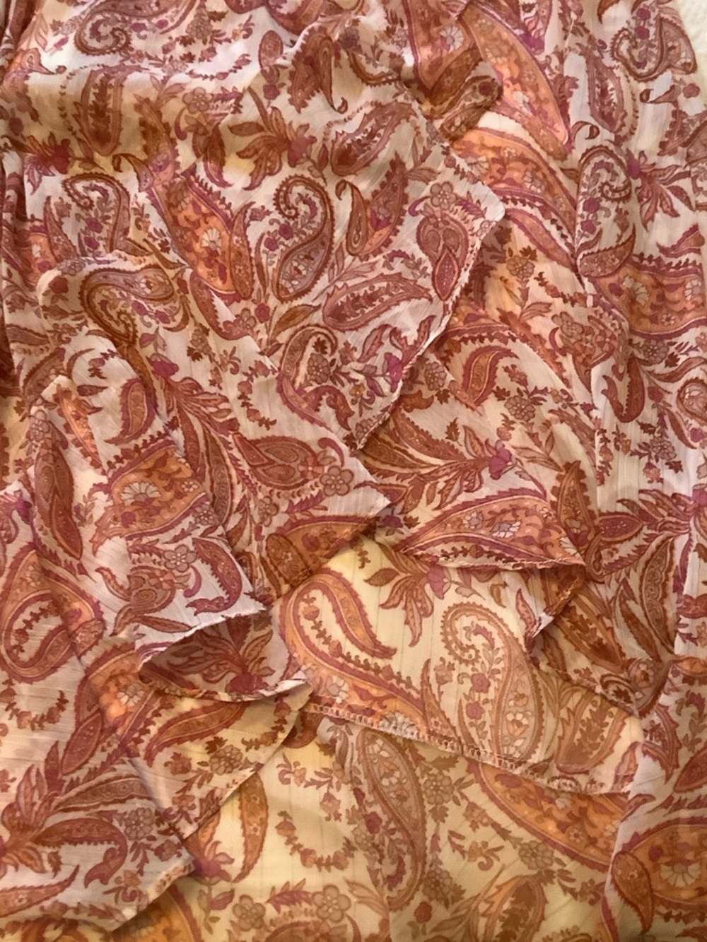 En Creme Pink Paisley Ruffle Maxi Dress - Picture 7 of 9